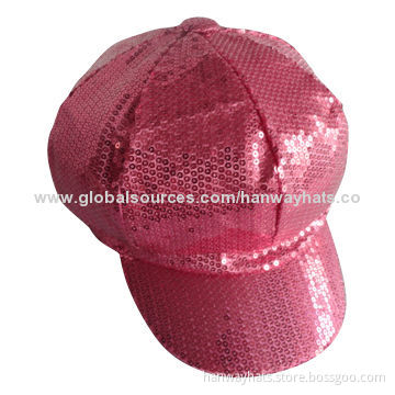 Hot pink sequin caps for children/girls